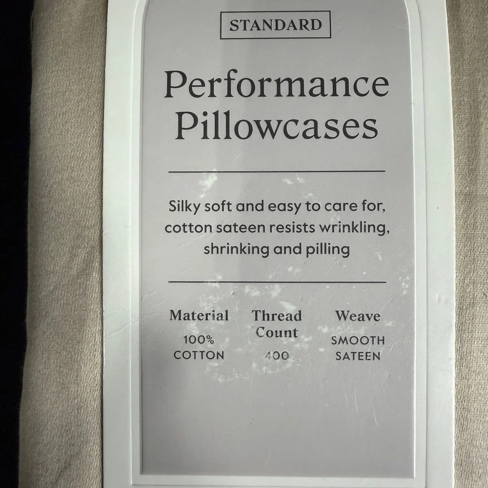 Standard Solid Performance 400 Thread Count Pillowcase Set Khaki - Threshold™